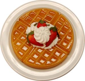 Strawberry Waffle Plate fake food 