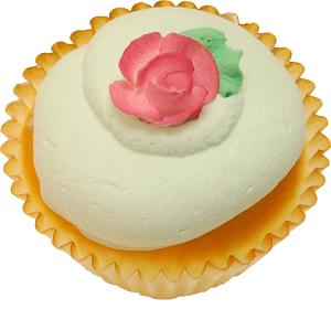 Green Pink Rose Fake Cupcake