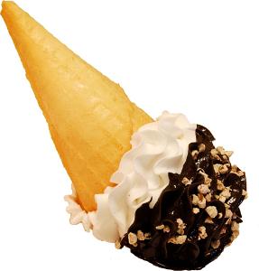 Vanilla Chocolate Swirl Spill fake Ice Cream Waffle Cone