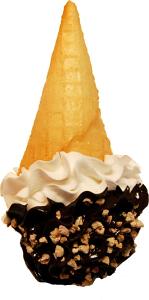 Vanilla Chocolate Swirl Spill fake Ice Cream Waffle Cone Down