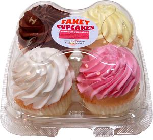 Fake Cupcakes 4 Pack Plain Assortment box