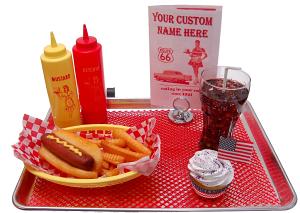 fake food hot dog car hop large tray