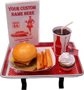 Small Car Hop Fake Food Tray Cheeseburger Set