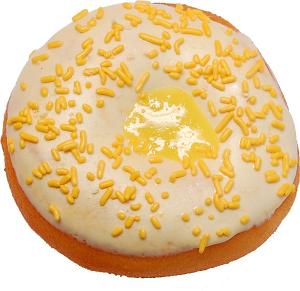 Large Fake Lemon Custard Doughnut Soft Touch top