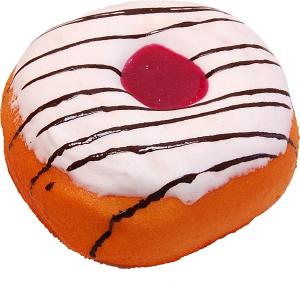 Large Vanilla Fake Jelly Doughnut Soft Touch