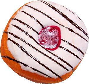 Large Vanilla Fake Jelly Doughnut Soft Touch top