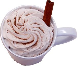 Hot Chocolate Mug Fake Drink with Cinnamon Stick top