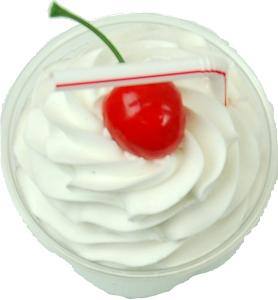 Strawberry Fake Food Milkshake Plastic Cup top
