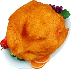 Turkey Baked Fake Food Oval White Tray