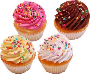 Fake Cupcakes 4 Pack Sprinkle Assortment
