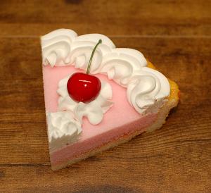 Cherry Cream Artificial Pie Slice