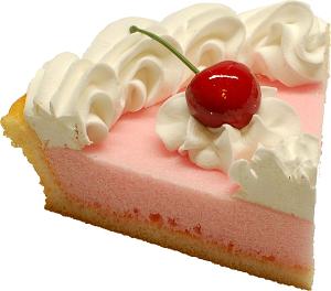 Cherry Cream Artificial Pie Slice B