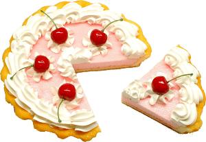 Cherry Cream Artificial Pie with Slice top